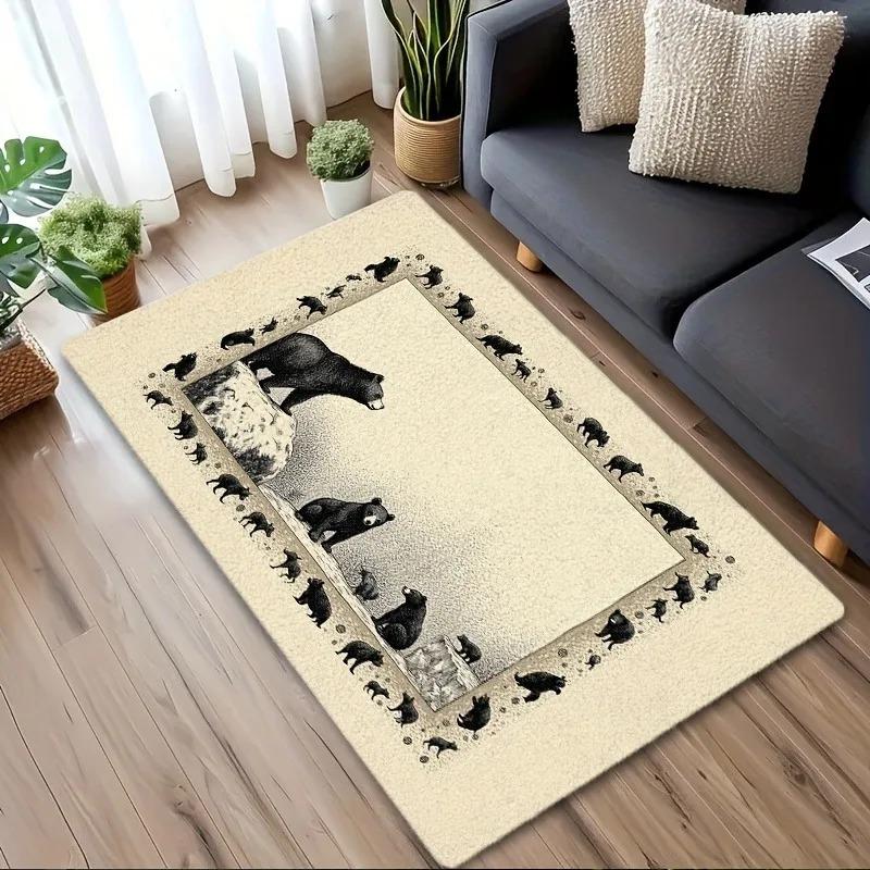 1PC Flower Pattern Kitchen Rugs Non-Slip Home Door Mats Pop Design Bathroom Rug Bath Mat Carpet for Home Sink Laundry Decor
