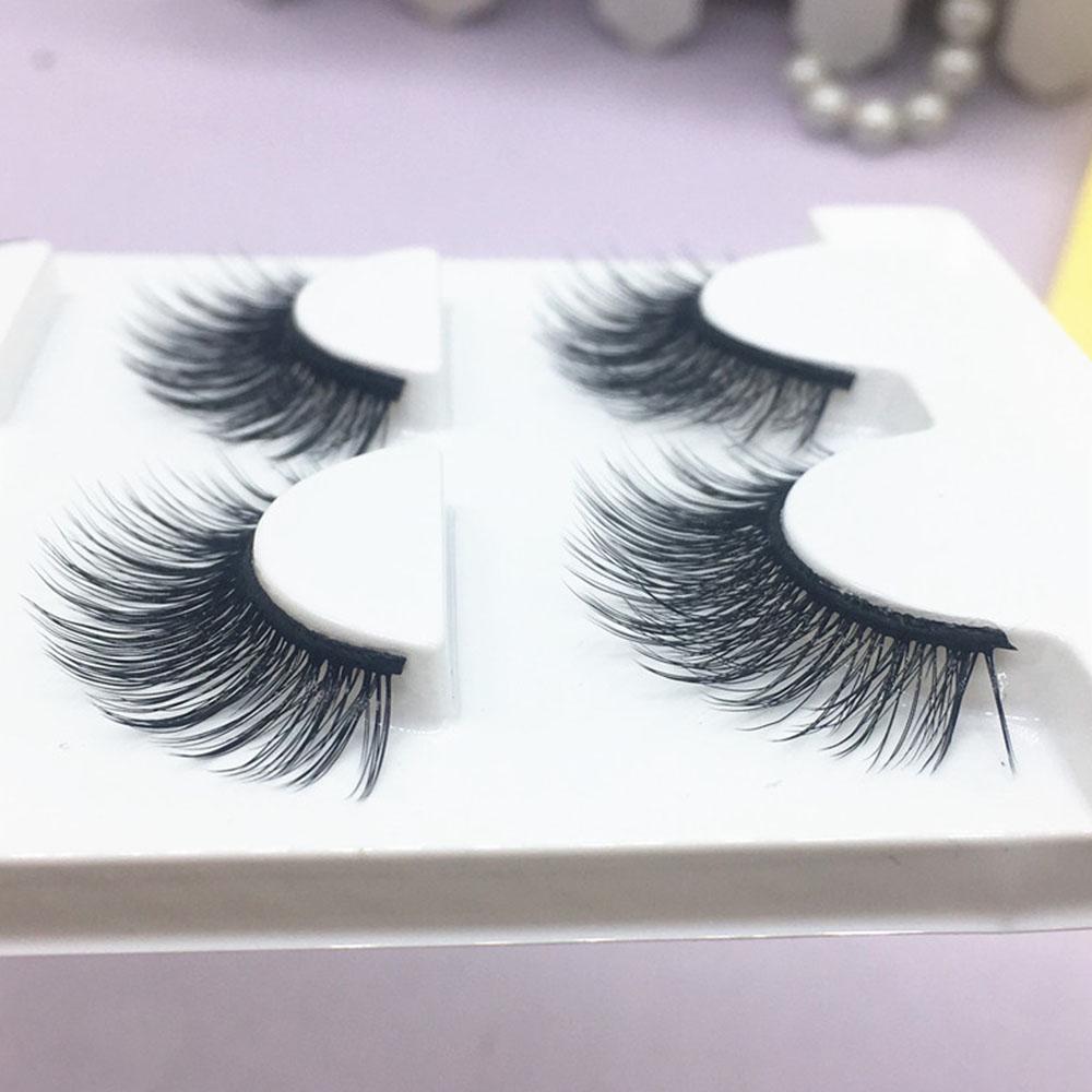 Buy Makeup Long Natural 3D Thick Handmade False Eyelashes Cross False ...