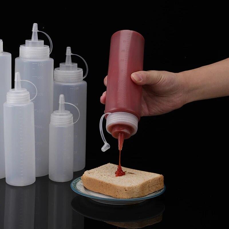 Tomato Salad Sauce Plastic Pointed Seasoning Bottle Squeezed Desktop Seasoning Bottle Multifunctional Kitchen Supplies