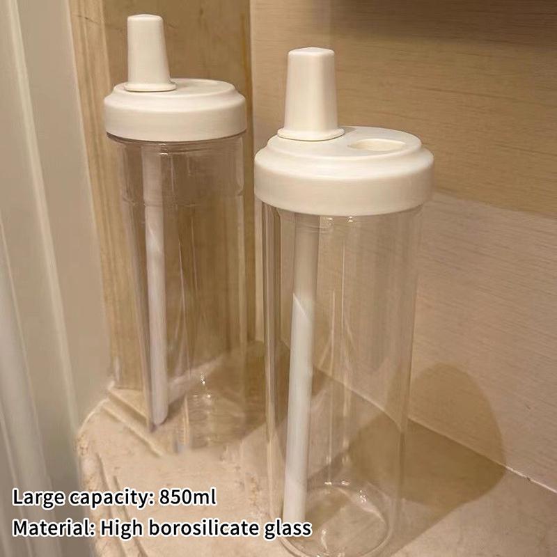 Taza de Agua Ligera de Plástico con Pajita Duradera Antiderrames para Picnic Deportes Camping