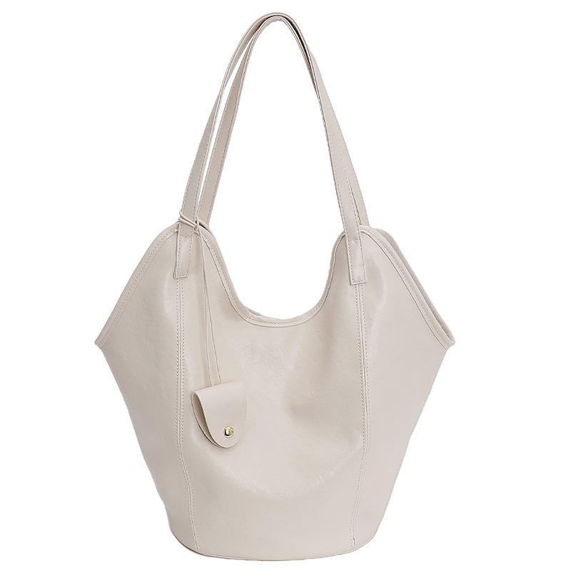 Simple underarm bag, new autumn commuter bucket bag, large capacity retro casual shoulder bag, dumpling bag.