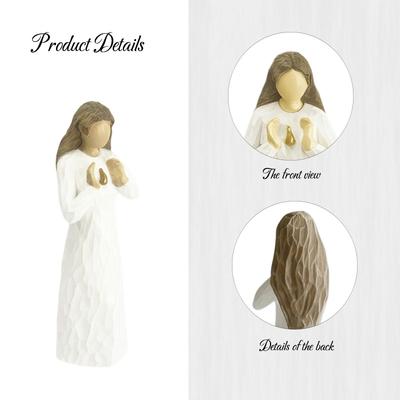 Ręcznie Malowana Dziewczynka Ekskluzywna Rzeźba Pamięci Prezent Świąteczny Figurka z Żywicy Statuetka Kreatywne Dekoracje Domowe