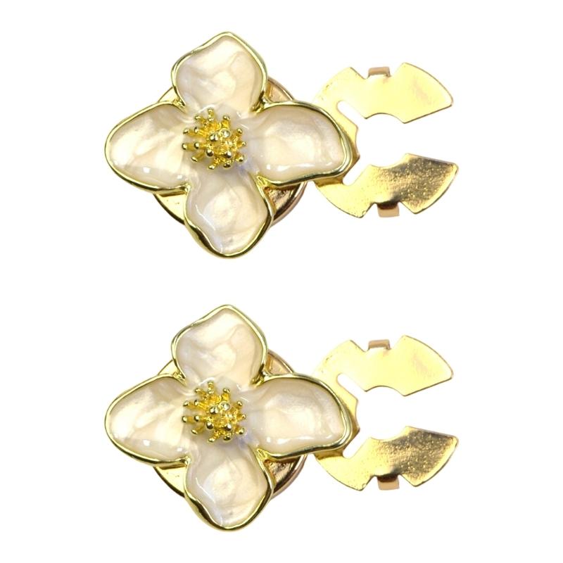 

Alloy Pearls Set Rhinestones Cuffs Button with Florals Art Pattern for Formal and Casual Wear Fashion Accessory белый