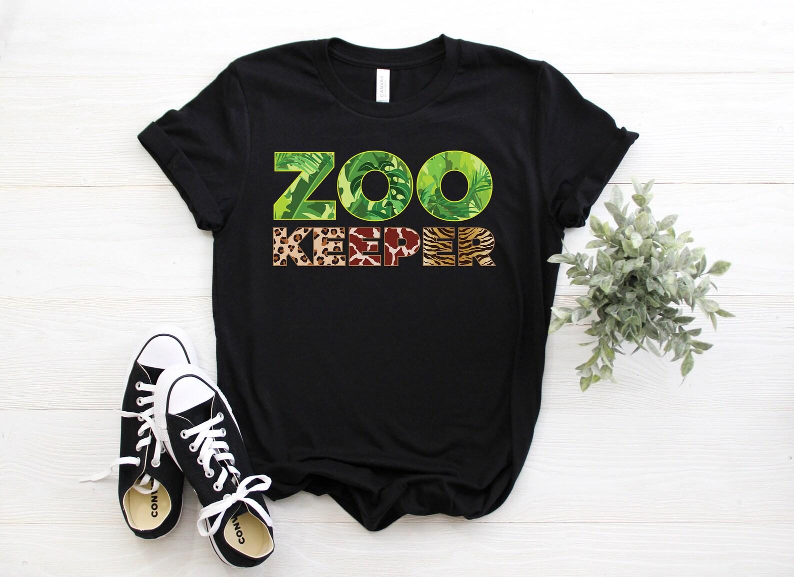 Zookeeper Costume African Savanna Zoo Keeper Animals Lover T-Shirt, Kids Youth Birthday Party Present, Visit Zoo, Wildlife, Zoologist Gifts, 100