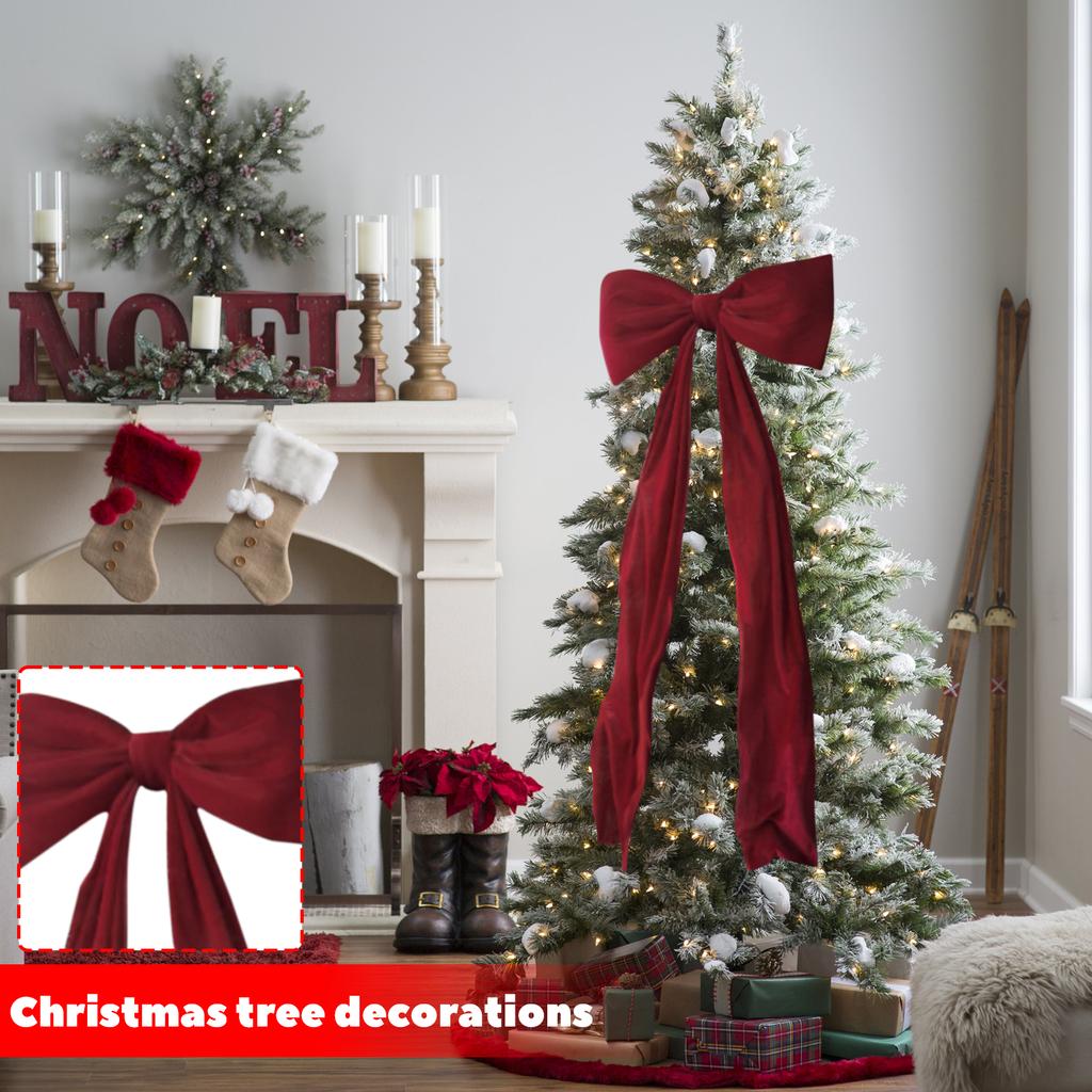 Christmas Giant Christmas Tree Suede Bow Christmas Ornament