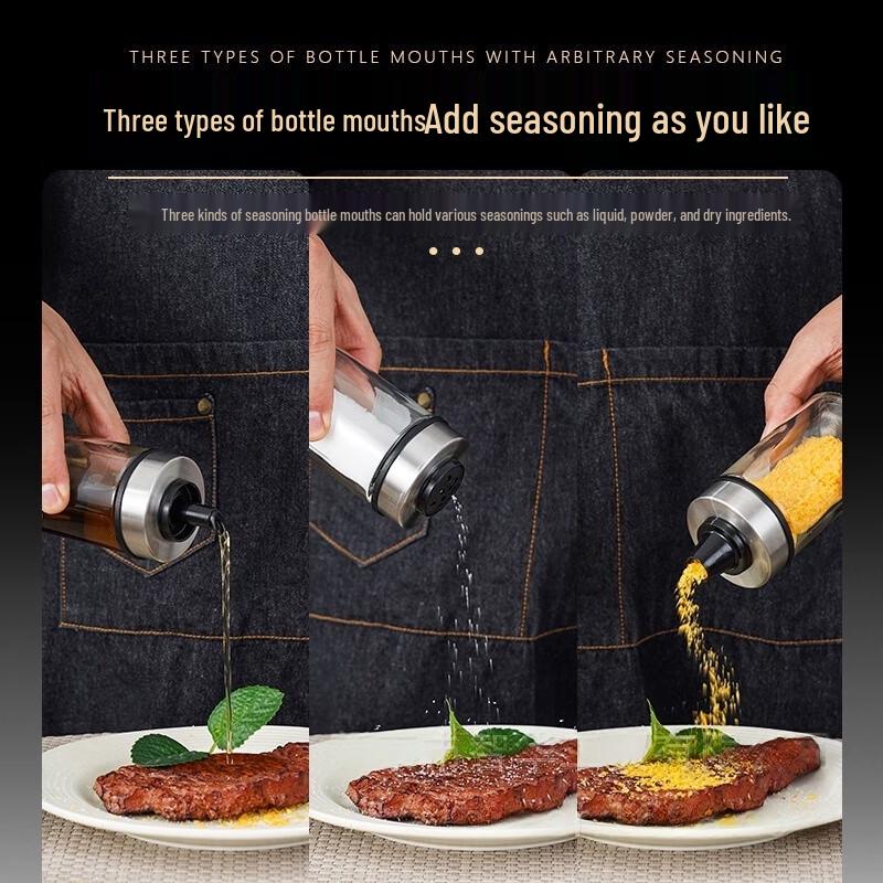 Deshangyuan Kitchen Spice Jar & Oil Bottle Set with Base