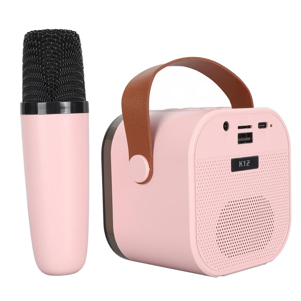Taşınabilir Karaoke Makinesi LED Dinamik Işık Küçük Hoparlör Mikrofonlu 4 ila 12 Yaş Çocuklar Yetişkinler İçin