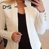 Dámske jarné jesenné sako kabát s vrúbkovaným golierom sako s dlhým rukávom sako slim strih otvorené predné ležérne biznis sveter