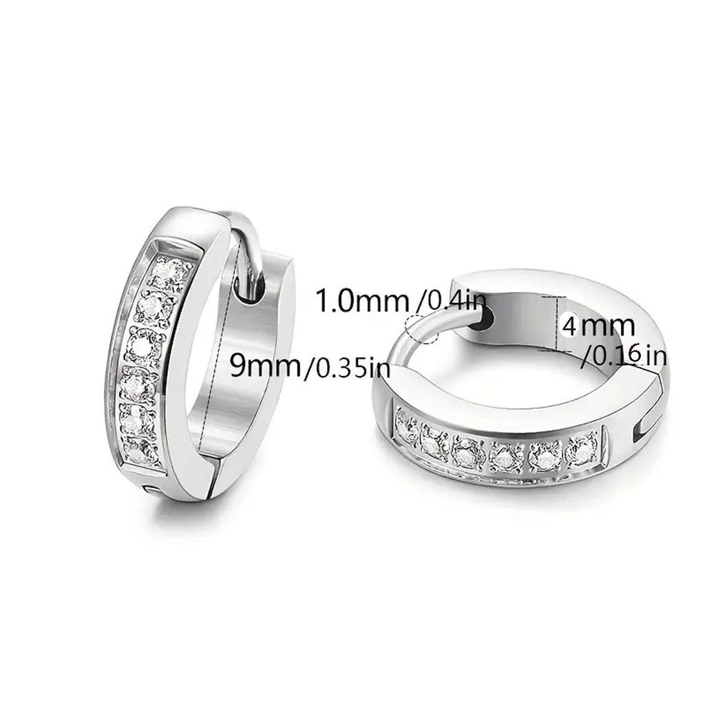 Men's and Women's Diamond and White Stone Fashion Earrings