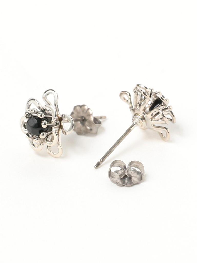 Ray BEAMS/Accessories Lace Flower Mini Earrings, Women's, Silver Free