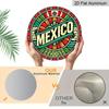 2D Flat, 1pc Round Mexico Themed Aluminum Hanging Sign, Colorful Mexican Flag Talavera Style Design, Retro Metal Wall Decor, Perfect for Cinco De
