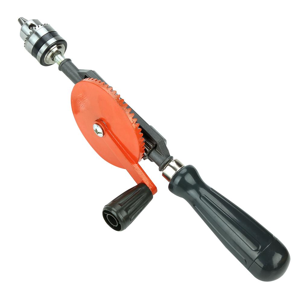 1 4 Tragbare Handkurbelbohrmaschine Mini-Handbohrmaschine mit Doppelritzeln für Holz Kunststoff