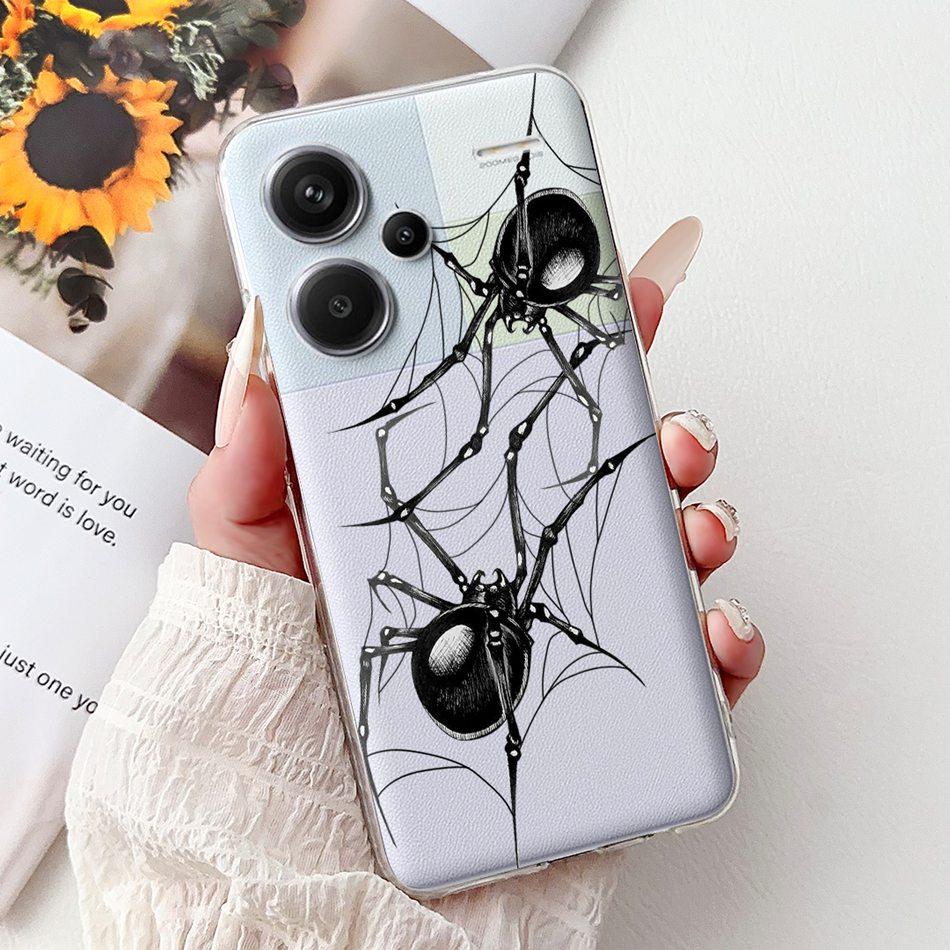 For Xiaomi Redmi Note 13 Pro Plus 5G Phone Case Redmi Note13 13 Pro 13 Pro+ 5G Elegant Floral Cat Soft Silicone Clear TPU Cases