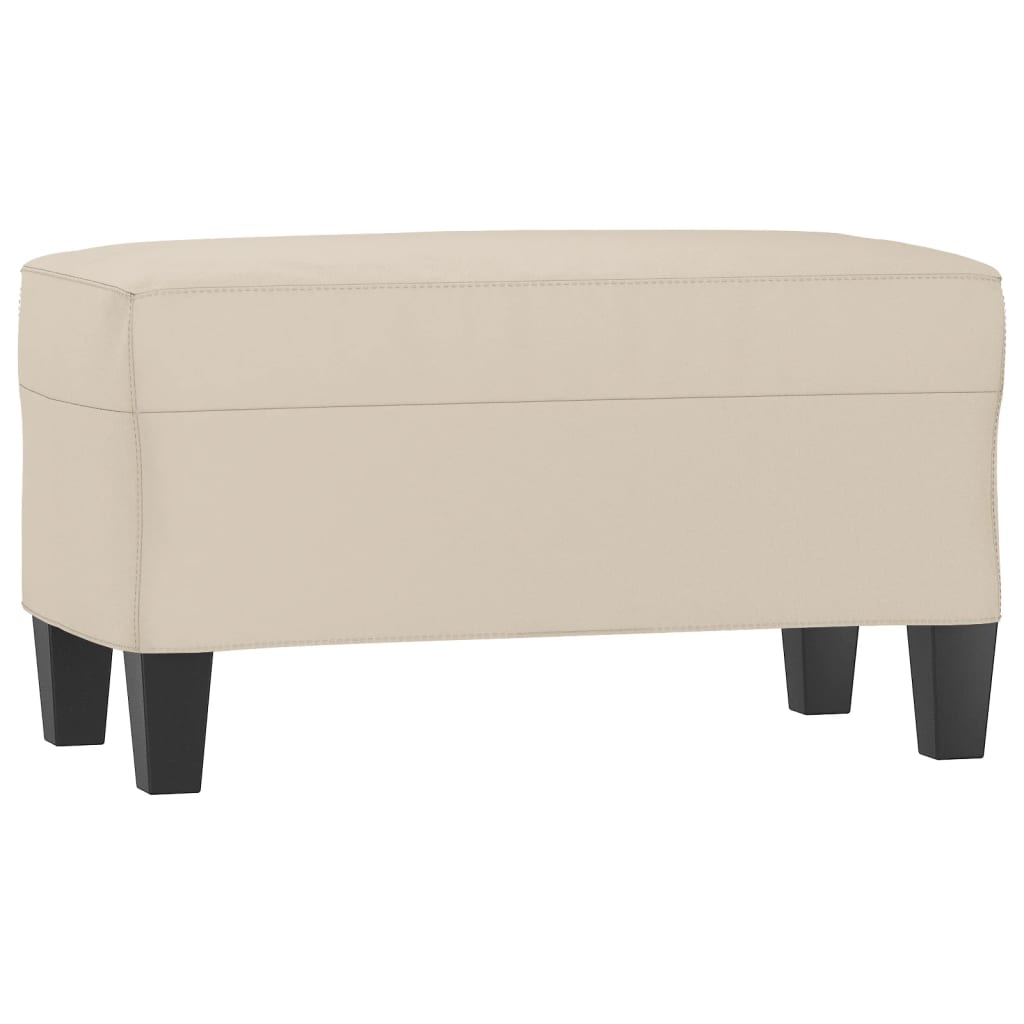 Cream Colored Bench 70 X 35 X 41 Cm Microfiber Fabric