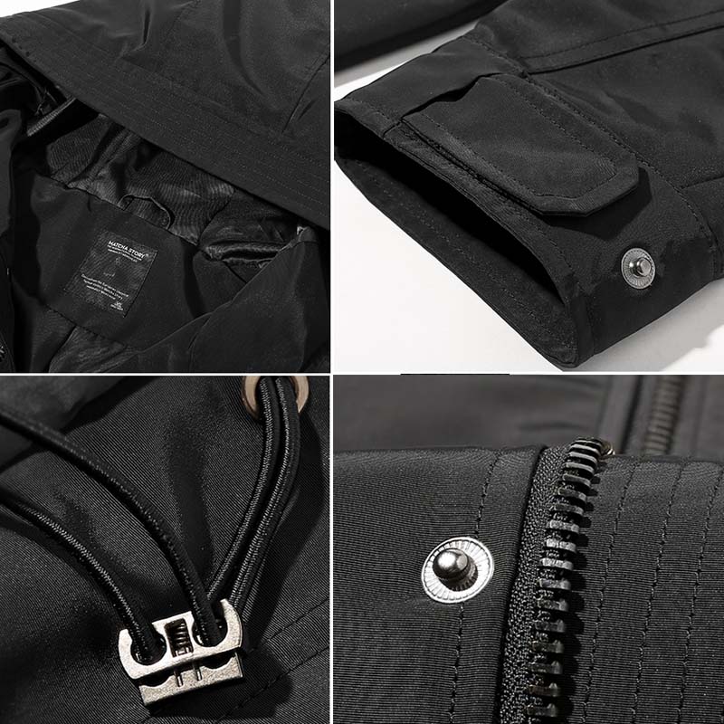 Palton Lung Tip Trench Bărbați Modă Toamnă Primăvară Jachetă de Vânt cu Glugă Palton Negru Jachete Casual Iarnă Călduros