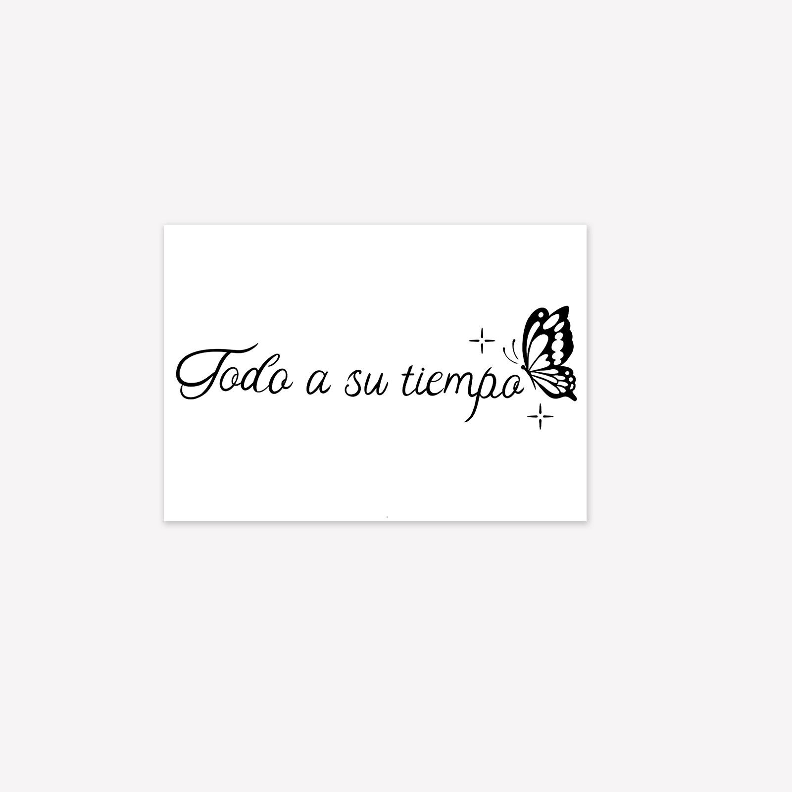 

Literary Style Navy Blue Spanish Sentence Tattoo Sticker, Waterproof And Long-Lasting, Non-Reflective, Wrist Tattoo Sticker 7*10