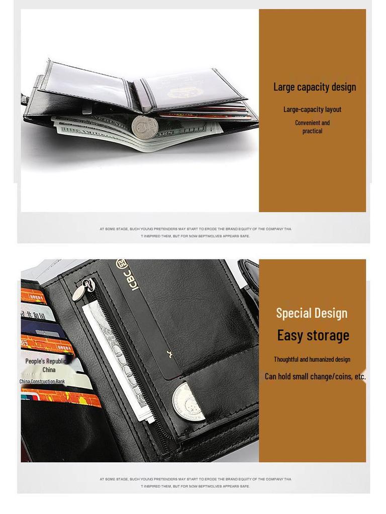 Retro Multifunctional Passport Holder with Zipper - Multi-Card Slots for ID, Credit Cards, and Boarding Passes