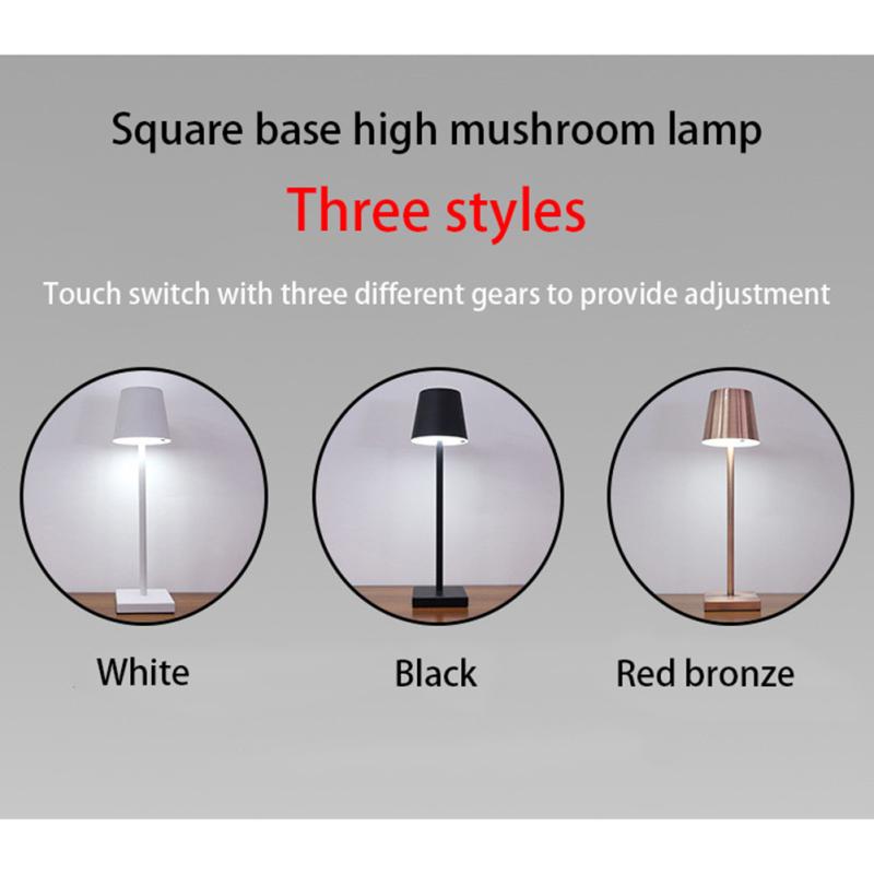 Led Table Lamp Usb Rechargeable Built In 5200mah Battery Wireless Decorative Desk Lamp For Hotel