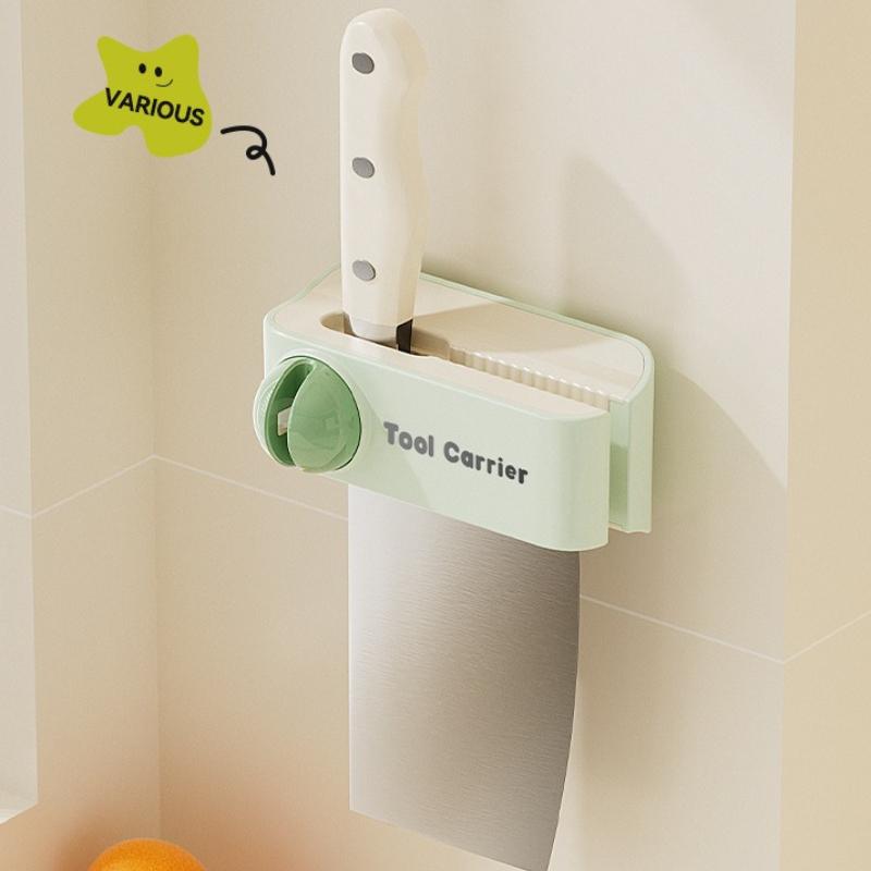 Wall-mounted Multi-Functional Sharpening Stone and Knife Holder Combination Kitchen Knife Storage Rack - No Drilling Required