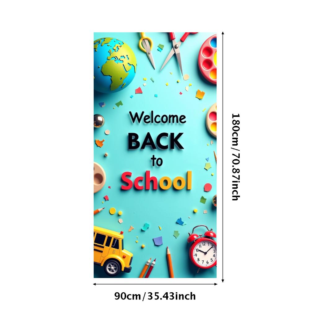 Willkommen zurück zur Schule Banner Hintergrund für Klassenzimmerdeko Kinder Schulfest Veranstaltung Hintergrunddekorationen Foto-Requisiten