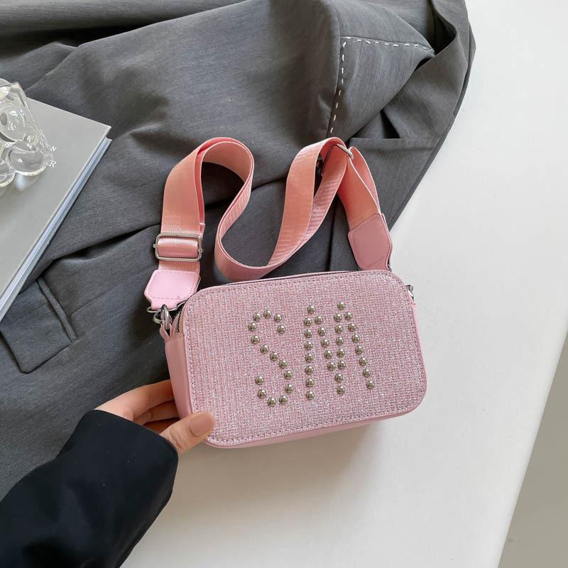 Summer New Wide Shoulder Strap Casual Small Square Bag Fashionable Simple Shoulder Messenger Bag Women