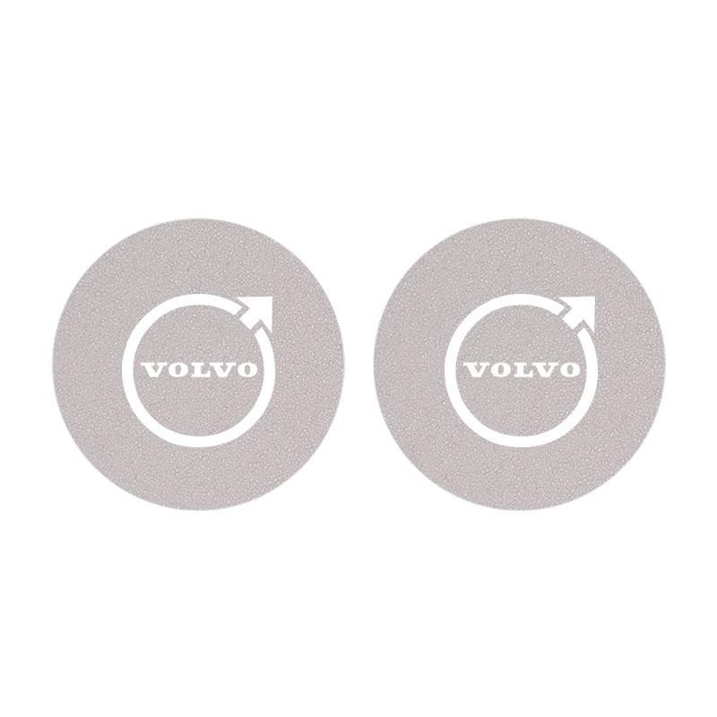 2Pcs Suede Car Coaster Mat Anti-slip Water Cup Pad For Volvo Rdesign XC90 V90 V60 XC60 XC40 V40 EC40 EX40 S60 S90 S80 V70 EX90
