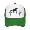 Custom Heartbeat Horse Baseball Cap Outdoor Women Unisexs Adjustable Animal Lover Trucker Hat Summer Personalized Dad Hat