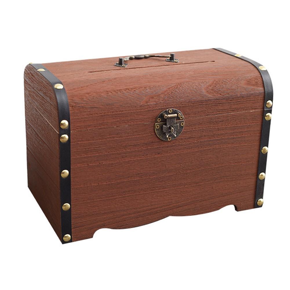 Lock And Key Piggy Bank Wooden Money Box Birthday Gifts