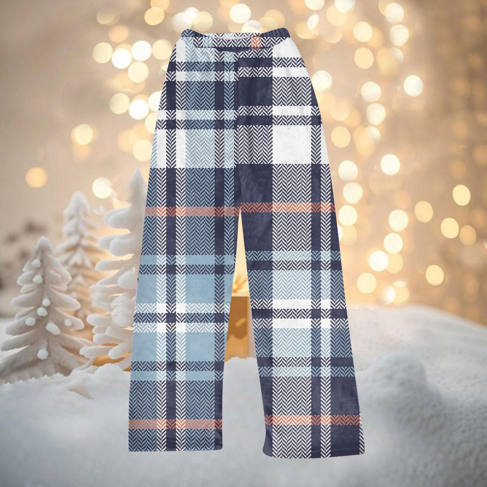 

Женские зимние брюки, длинные брюки, клетчатые брюки с принтом XS