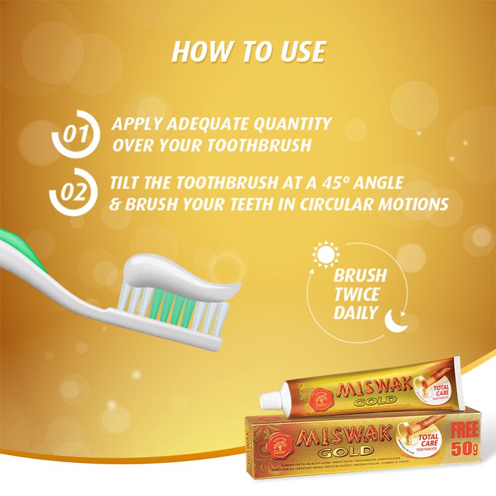 Miswak Gold Toothpaste +  1 Brush FREE