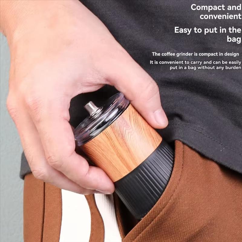 Mini Hand Shake Manual Grinding Convenient 304 Stainless Steel Ceramic Core Coffee Bean Grinder Visual Coffee Machine Portable