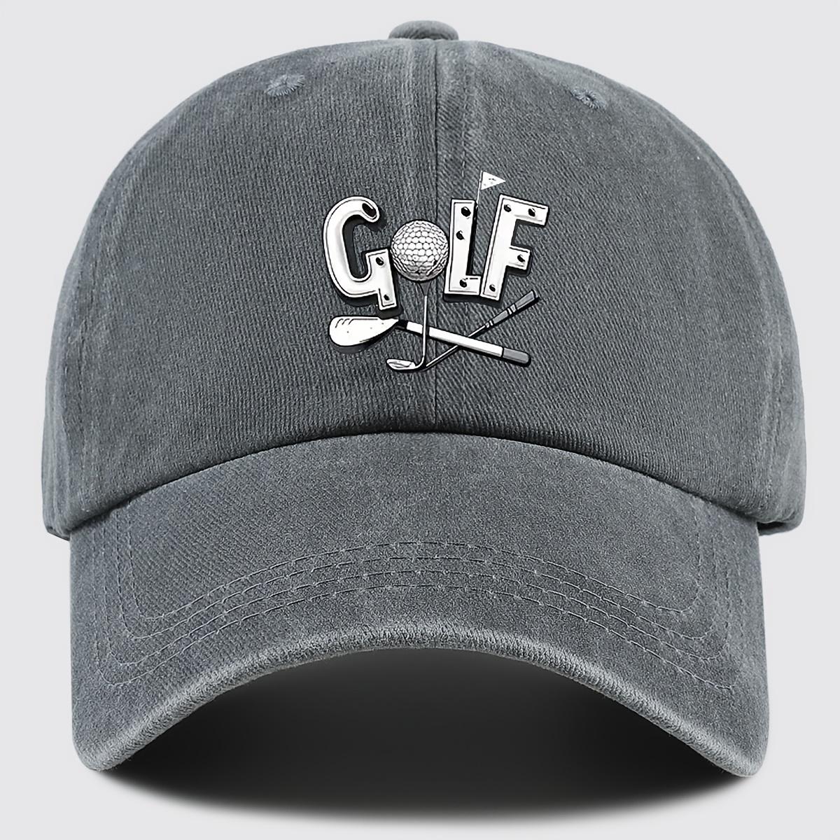 

1pc Golf Print Baseball Cap Breathable Adjustable Dad Hat for Men WomenUrban Style Trucker Cap with Golf Club Ball Design One Size