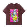 275 GSM Gewaschene T-Shirts 100% Baumwolle Cyberpunk Edgerunners V6 Rebecca Aufdruck Unisex Schweres Baumwoll-T-Shirt