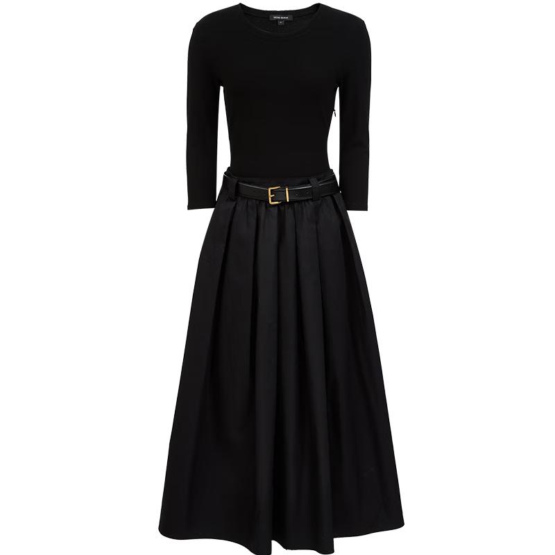 

VEROMODA 2025 Autumn Knit Panel A-Line Long Dress with Belt S