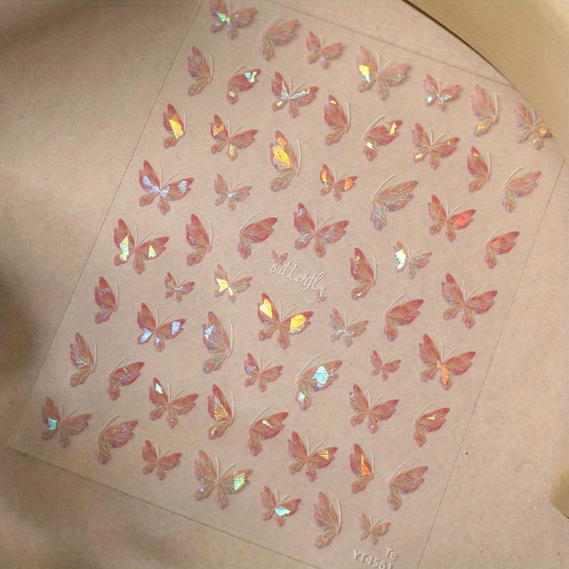 

Reusable Self-adhesive Plastic Fantasy Animal Theme Shimmery Multi-color Butterfly Glitter Nail Art Stickers, with Holiday Gifts