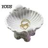 Sweet Style Jewelry Holder 3D Printed Shell Tray, Decorative Desktop Storage Organizer for Dressing Tray Table, Opening Trinket Dish Rings