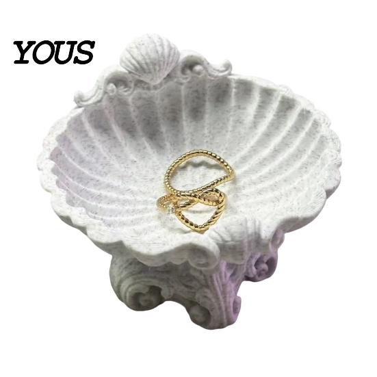 Sweet Style Jewelry Holder 3D Printed Shell Tray, Decorative Desktop Storage Organizer for Dressing Tray Table, Opening Trinket Dish Rings