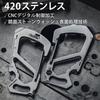 KeyUnity KS00 Keychain Multi-Tool Screwdriver Small Carabiner 420 Stainless Steel 7-in-1 Tool Mirror Finish Silver EDC Tool (Wrench + Cross