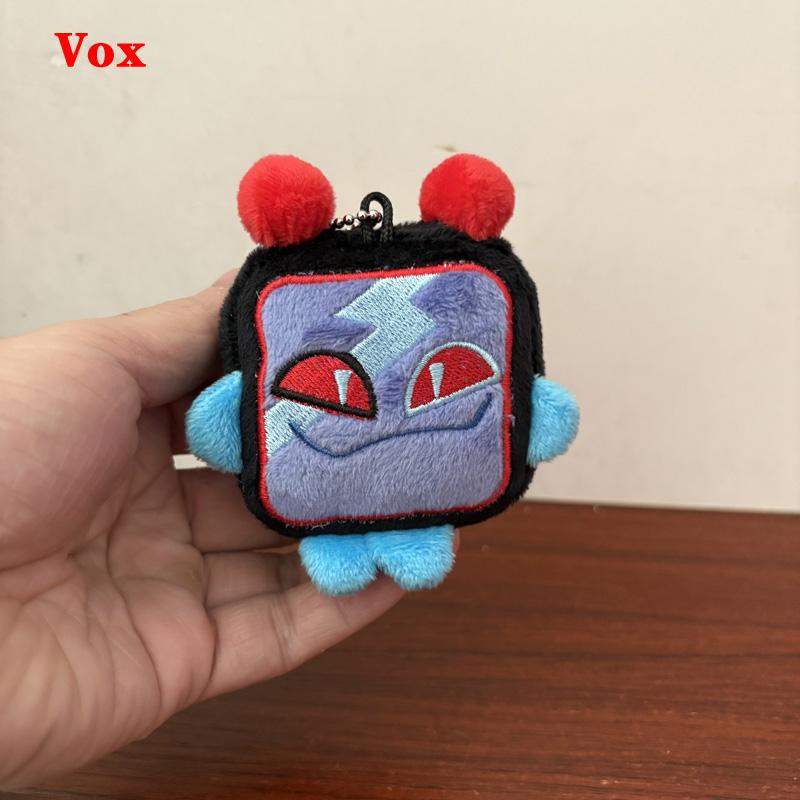 Neueste Super Süße Flammenstil Alastor Plüschtiere Anime Vox Schlüsselanhänger Anhänger Animation Hazbin Rucksack Hotel Plüschtier Puppe Dekor About 10cm