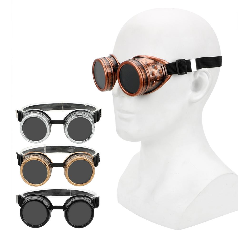 Love Home Garden Men's Black Retro Sun Glasses Windproof Steampunk Glasses Welding Punk Gothic Sunglasses Fashion Eyewears Protective Gears Adjustable