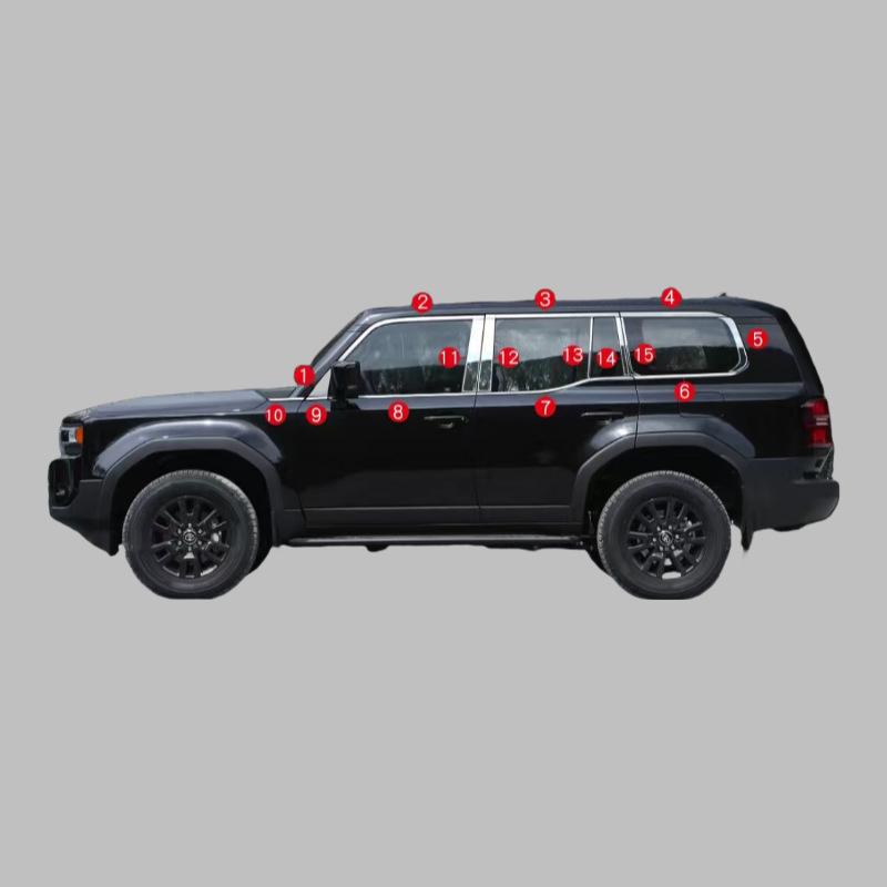 Toyota Prado 2024 LC250 Window Trim Bright Strip Sticker