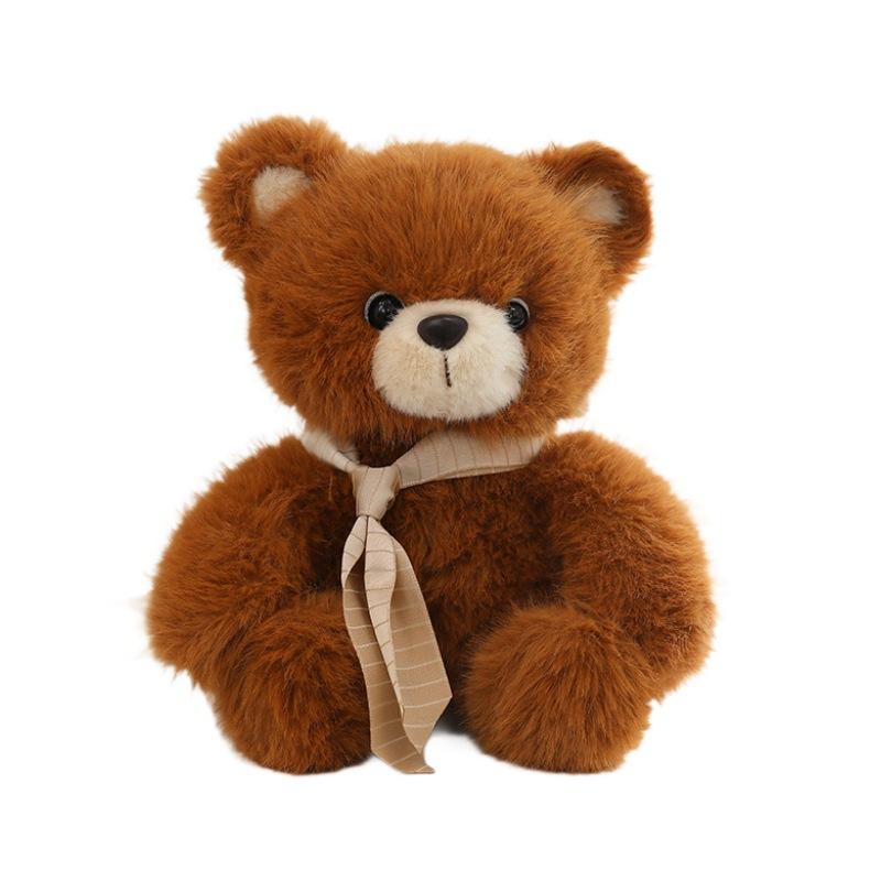 Brown Bear Doll Plush Toy Bow Tie Teddy Bear Doll Sleeping Pillow Birthday Gift For Women