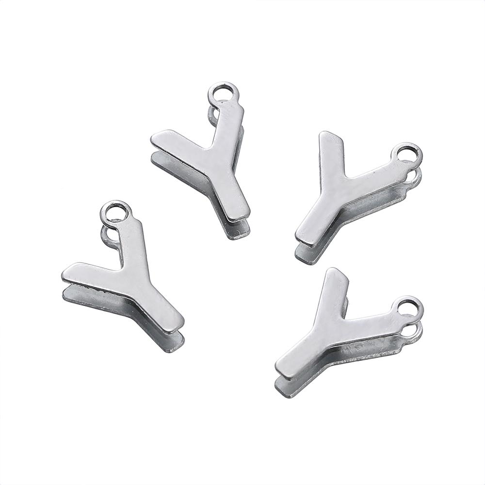 50 Stück Edelstahl 12mm Englische Buchstaben A-Z Anhänger für DIY Halsketten Schmuckherstellung Zubehör