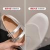 Rindslederversion~ echtes Leder Plateau silberne Mary Jane Schuhe Damen neue Sommer Retro lässige Ballerinas flacher Ausschnitt Einzelne Schuhe