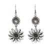 High End Retro Floral Stud Earrings Women Geometric Sunflower European Daily Vacation Jewelry