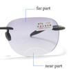 Progressive Bifocal Sun Reading Glasses For Middle-Aged Frameless Presbyopia Glasses Fashionable Prescription Eyeglasses Diopter