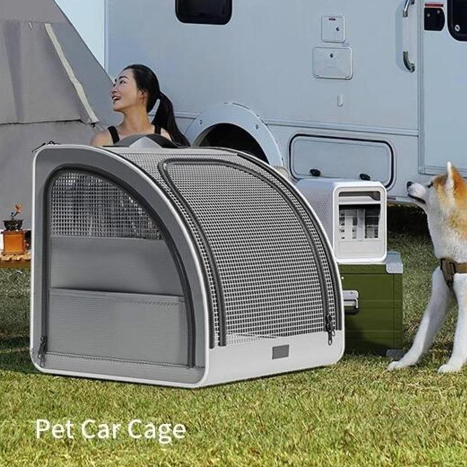 

Рюкзак-переноска для питомцев, идеально подходит для кемпинга и походов с маленькими животными серый