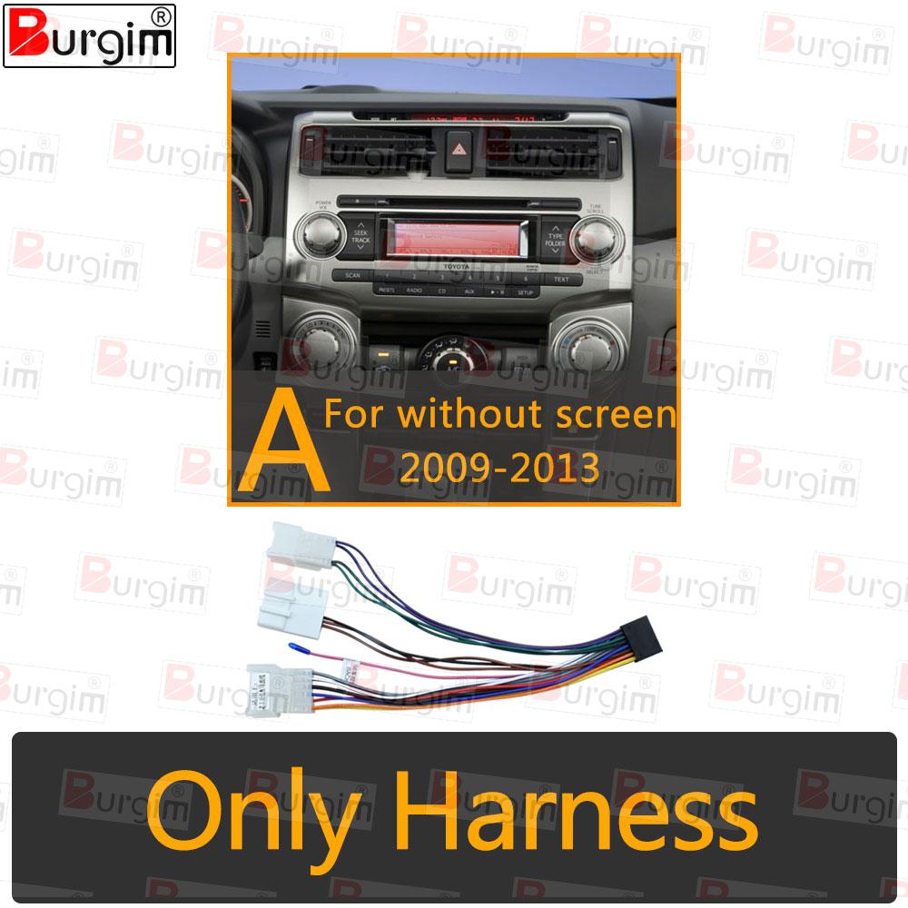 Car Radio Fascia Frame For Toyota 4Runner 4 Runner N280 2009- 9 inch 2DIN Stereo Panel 16PIN Harness Wire Canbus Decoder Box only cable-A