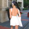 Women's Fashion Summer Spring Solid Color Print Sleeveless O-Neck High Waist Casual Dresses