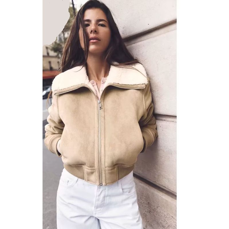 Za Export New Arrival Women's Clothing ZR Fashion Style Fashion All-Match Thread Hem Double-Sided Jacket Outwear 6318268